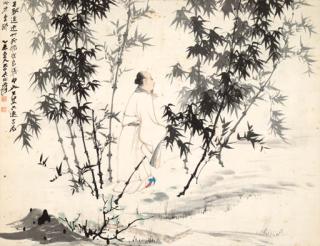 Zhang Daqian - Scholar In A Bamboo Grove