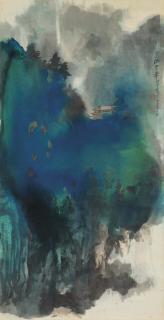 Zhang Daqian - Temple by the Waterfall