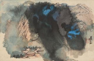 Zhang Daqian - Temple On The Mountains