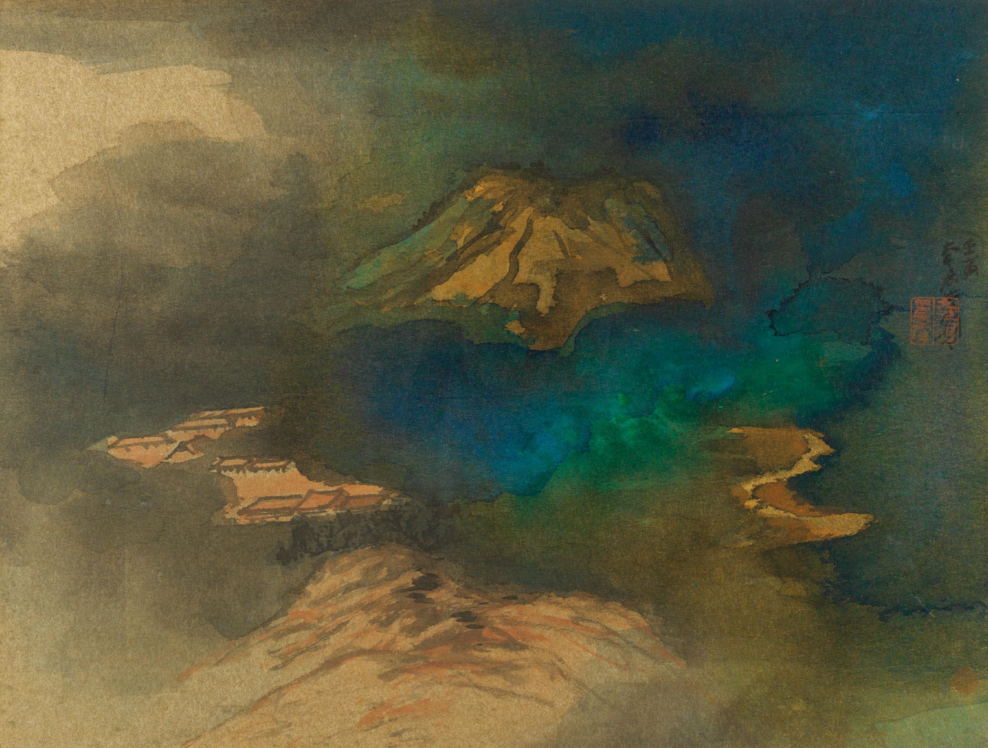 Zhang Daqian - Village By the Sea