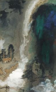 Zhang Daqian - Waterfall In The Summer