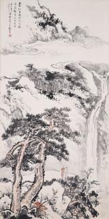 Zhang Gunian - Waterfall And Pine