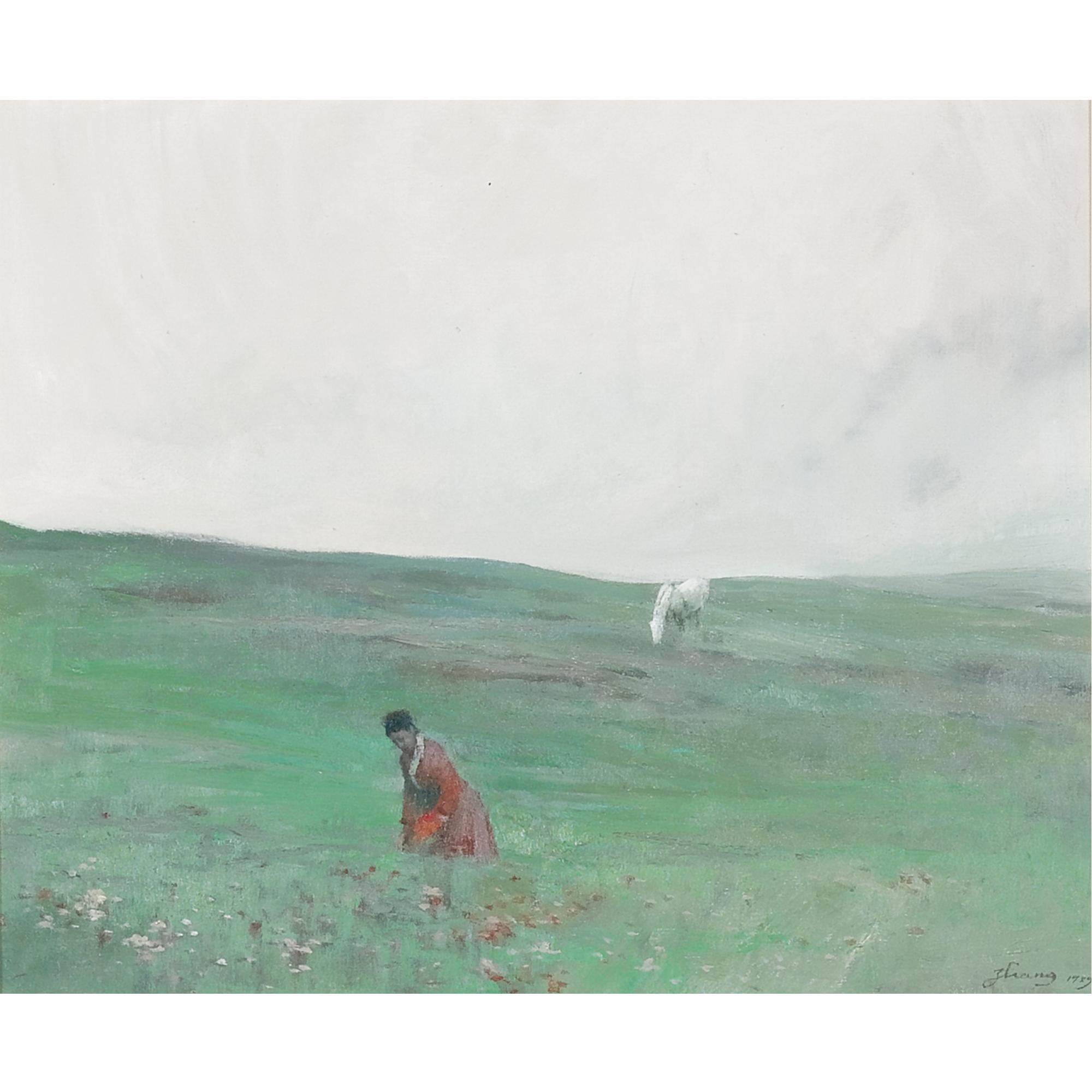 Zhang Hongnian - Tibetan Girl And Her White House