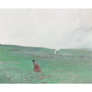 Zhang Hongnian - Tibetan Girl And Her White House