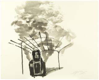 Zhang Huan - Smoking Buddha (Preparatory Drawing) 2