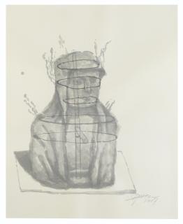 Zhang Huan - Smoking Buddha (Preparatory Drawing) 9