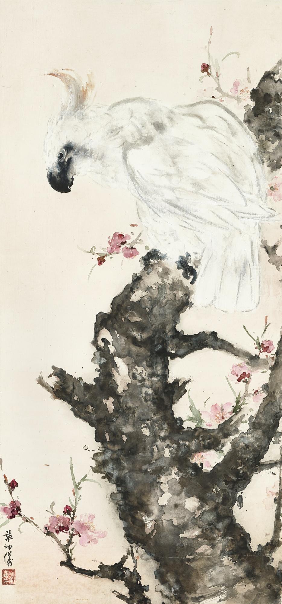 Zhang Kunyi - White Parrot By Plum Blossoms