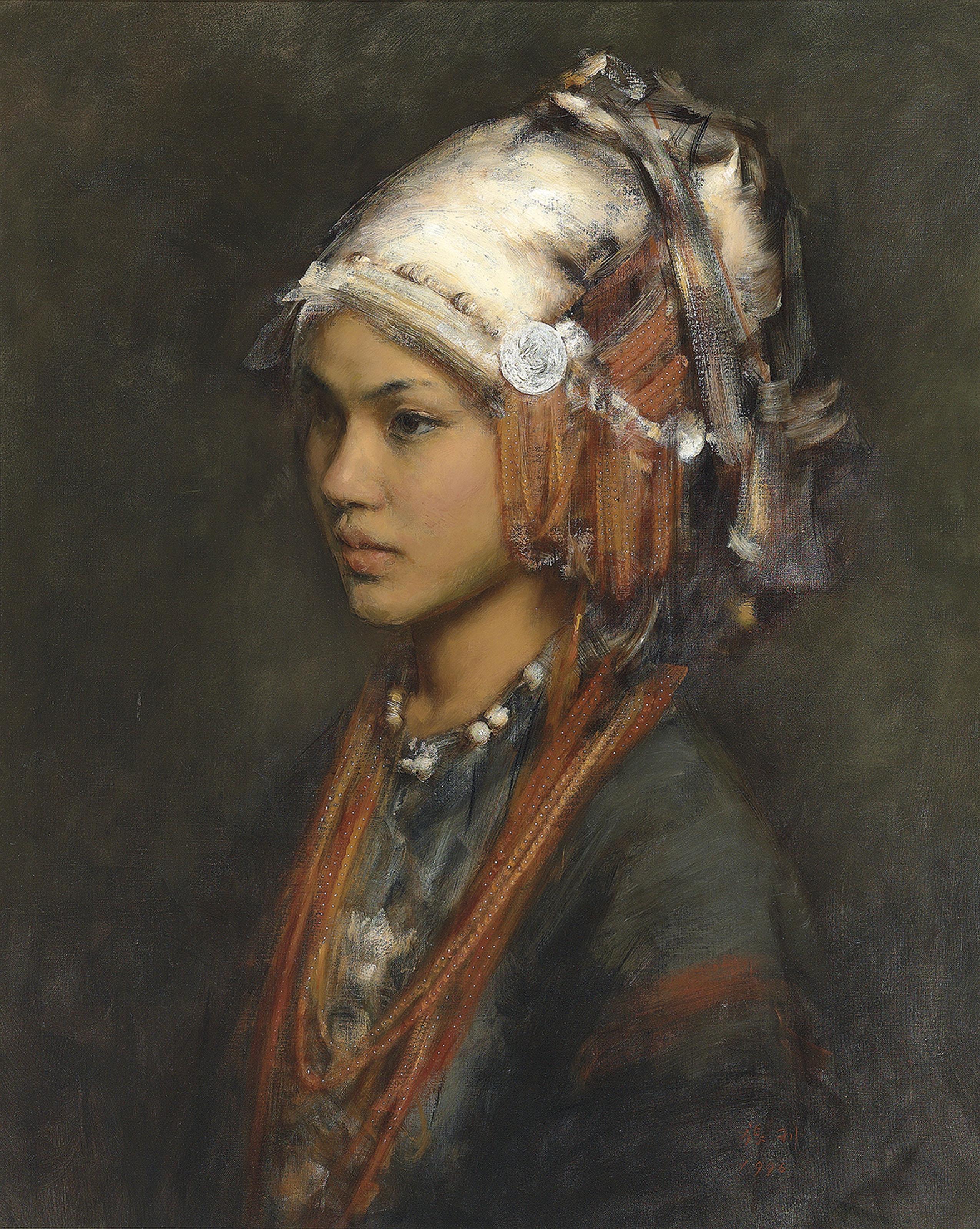 Zhang Li - Portrait of a Girl with Head Dressed II