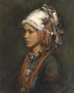 Zhang Li - Portrait of a Girl with Head Dressed II