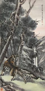 Zhang Shanzi - Ferocious Tiger By Pine Trees