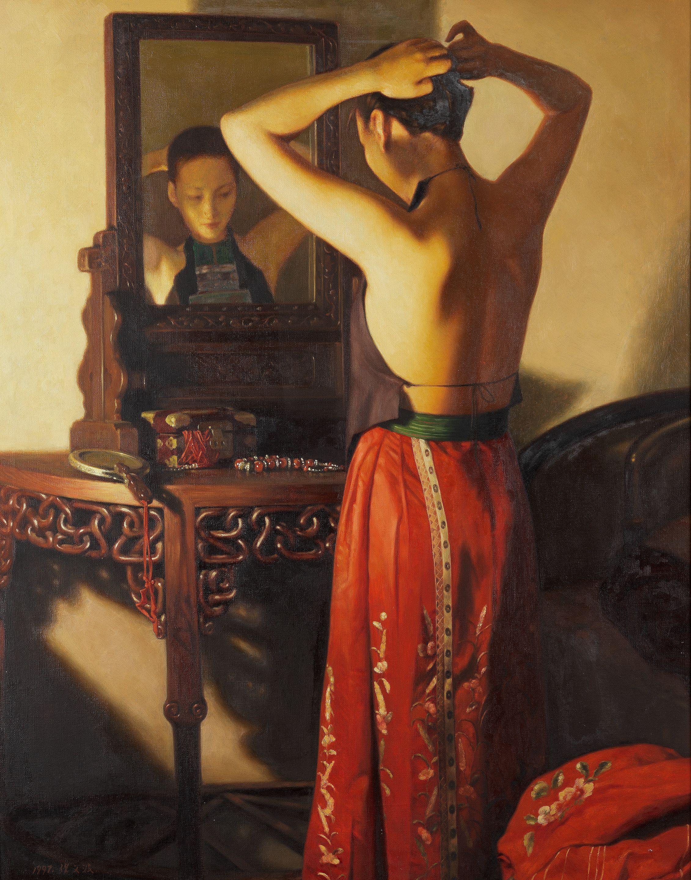 Zhang Yibo - Lady standing at a dressing table, 1997