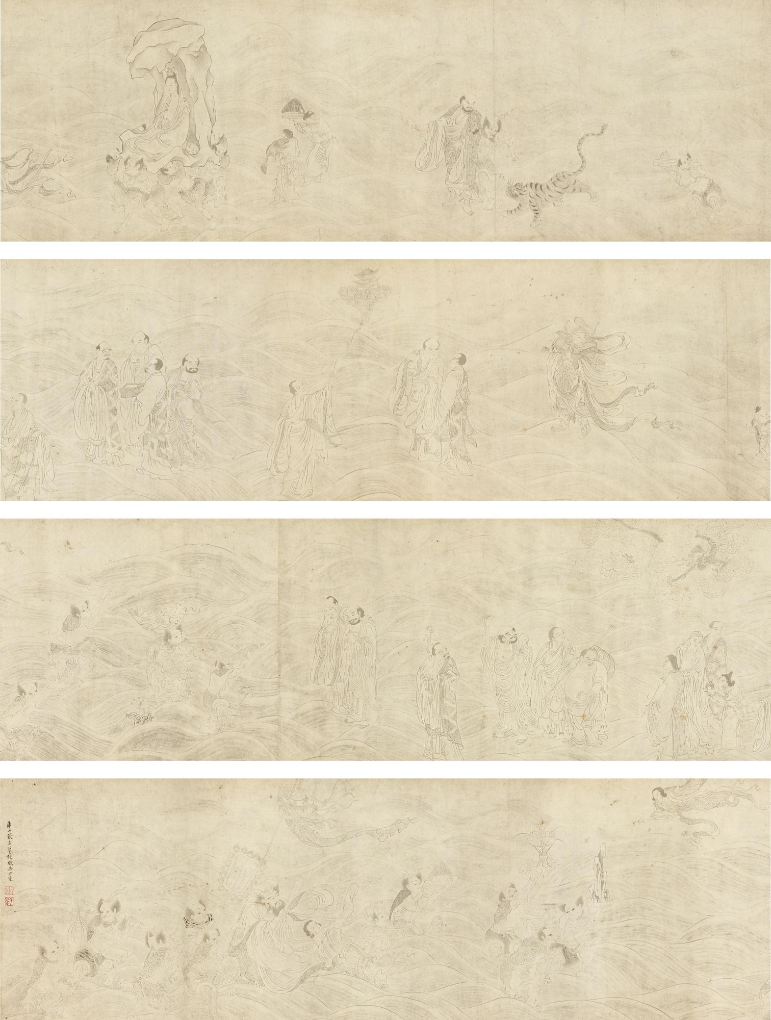 Zhang Yuan - Buddhist Figures After Li Gonglin