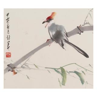 Zhao Shao\'ang - Bird on a Bamboo Branch, 1974