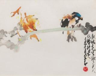 Zhao Shao\'Ang - Bird on Branch, 1979
