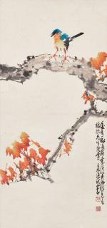 Zhao Shao\'Ang - Bird on Maple Tree, 1979