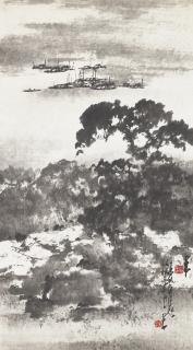 Zhao Shao\'Ang - Boats by the River Bank