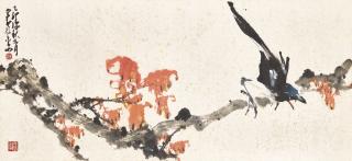 Zhao Shao\'Ang - Maple Leaves and Bird