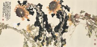 Zhao Shao\'Ang - Sunflower and White Bird