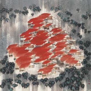 Zhao Zhunwang - Houses with Red Roofs