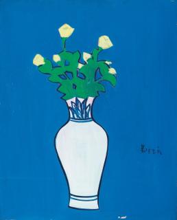 Zheng Zaidong - VASE ON BLUE GROUND