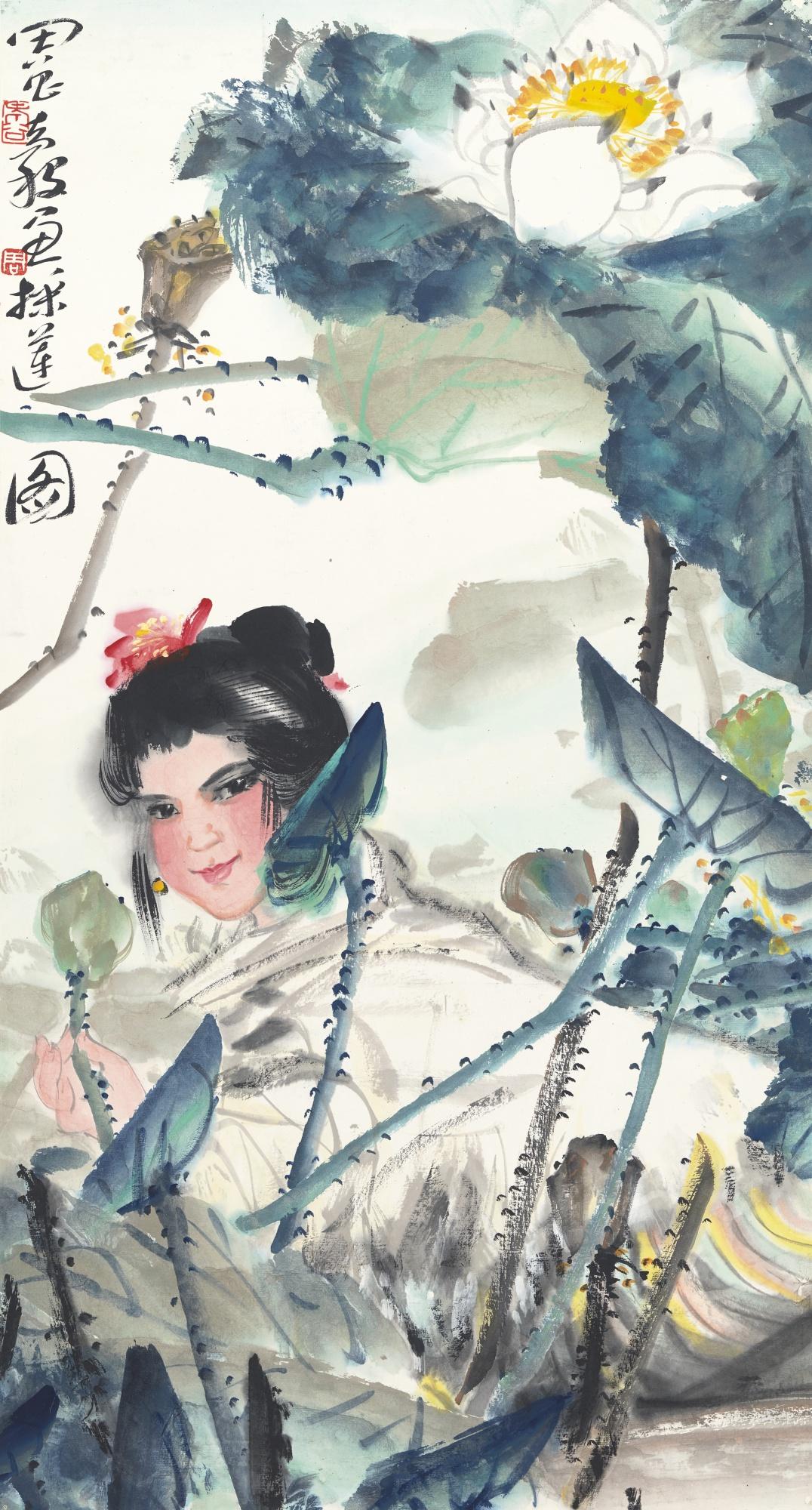 Zhou Changgu - Lady By The Lotus