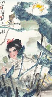 Zhou Changgu - Lady By The Lotus