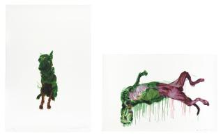 Zhou Chunya - Green Dog (2 Works)