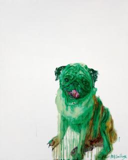 Zhou Chunya - Green Dog Series - Little Green Dog(Painted In 2007)