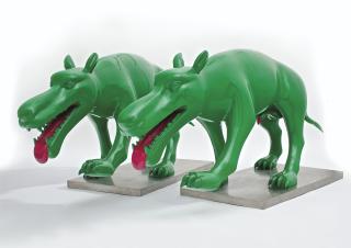 Zhou Chunya - Green Dog (Two Works)
