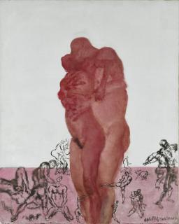 Zhou Chunya - Red Hugging Lovers