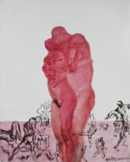 Zhou Chunya - Red Hugging Lovers