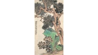 Zhou Xian - Rock, Cypress and Chrysanthemum, 1873