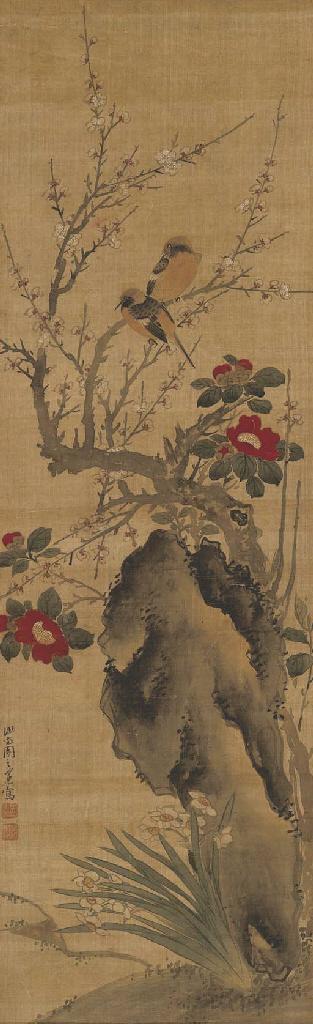 Zhou Zhimian - Camellia and Birds