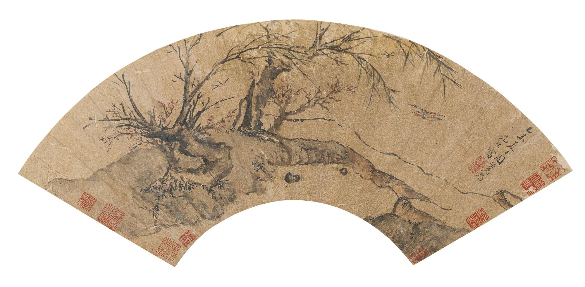 Zhou Zhimian - Willow Trees And Bird