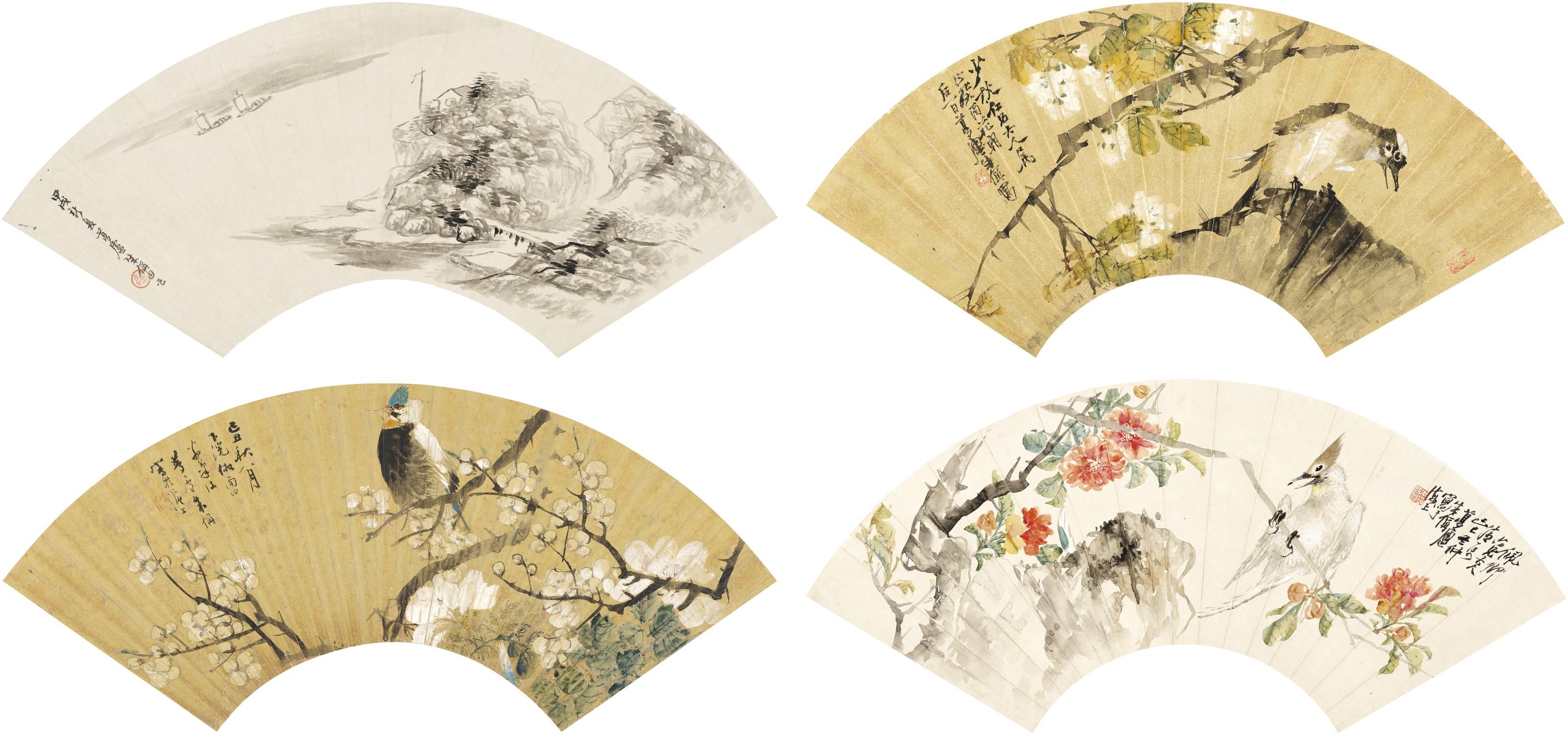 Zhu Cheng - Sailing on a River / Flowers and Birds