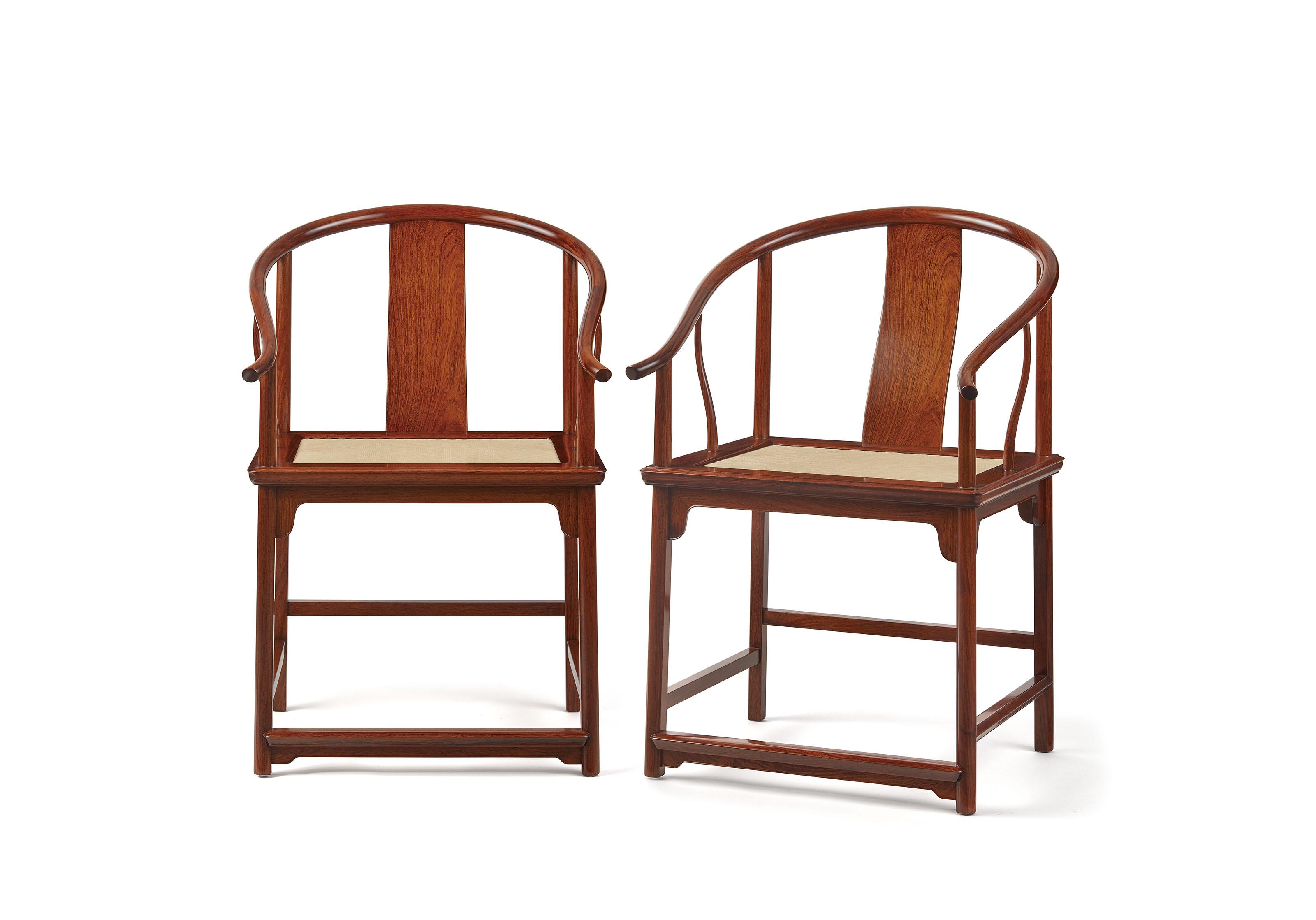 Zhu Jianfeng - A Pair Of Horseshoe-Back Armchairs, Quanyi