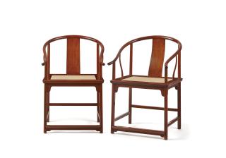 Zhu Jianfeng - A Pair Of Horseshoe-Back Armchairs, Quanyi