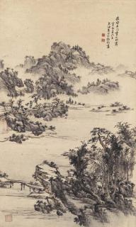 Zhu Lunhan - Landscape after Song Shimen