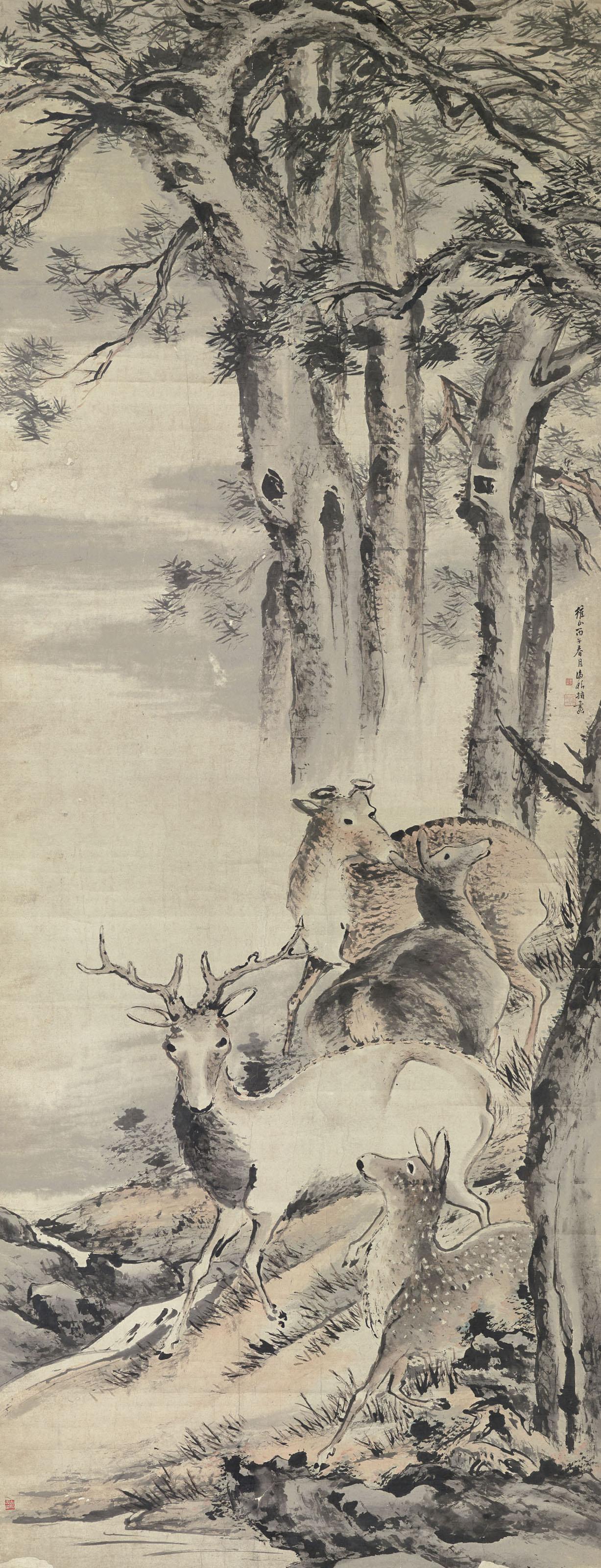 Zhu Lunhan - Stag And Deers