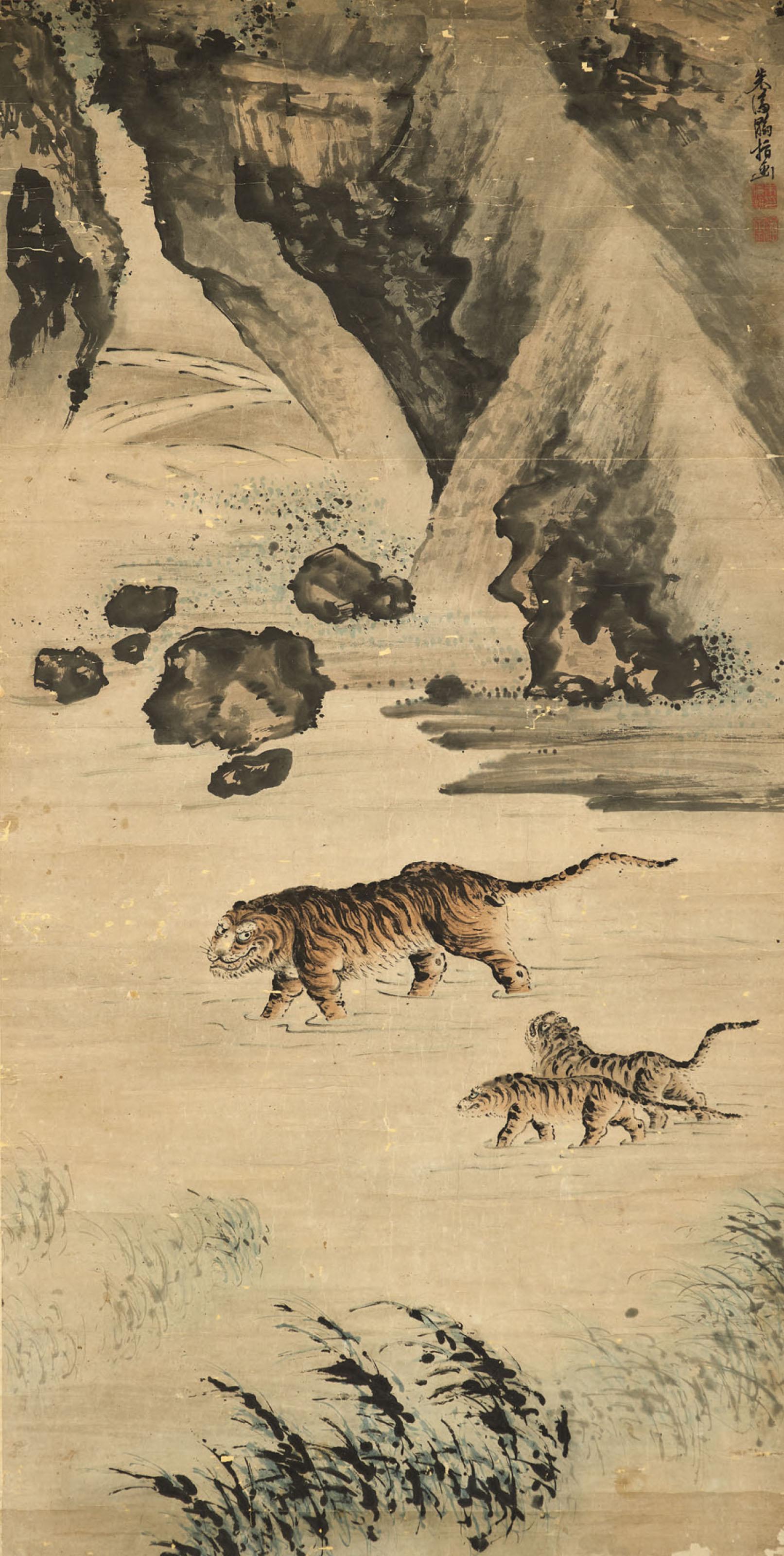 Zhu Lunhan - Tiger and Cubs