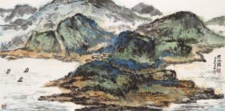 Zhu Qizhan - Boating in an Autumn River