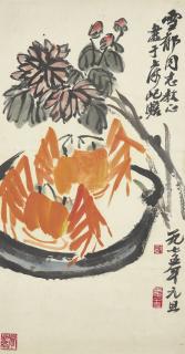 Zhu Qizhan - Chrysanthemum and Crabs