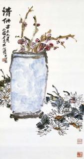 Zhu Qizhan - Plum Blossoms and Chrysanthemum