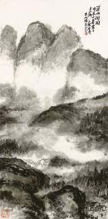 Zhu Qizhan - Summer Landscape In Rain