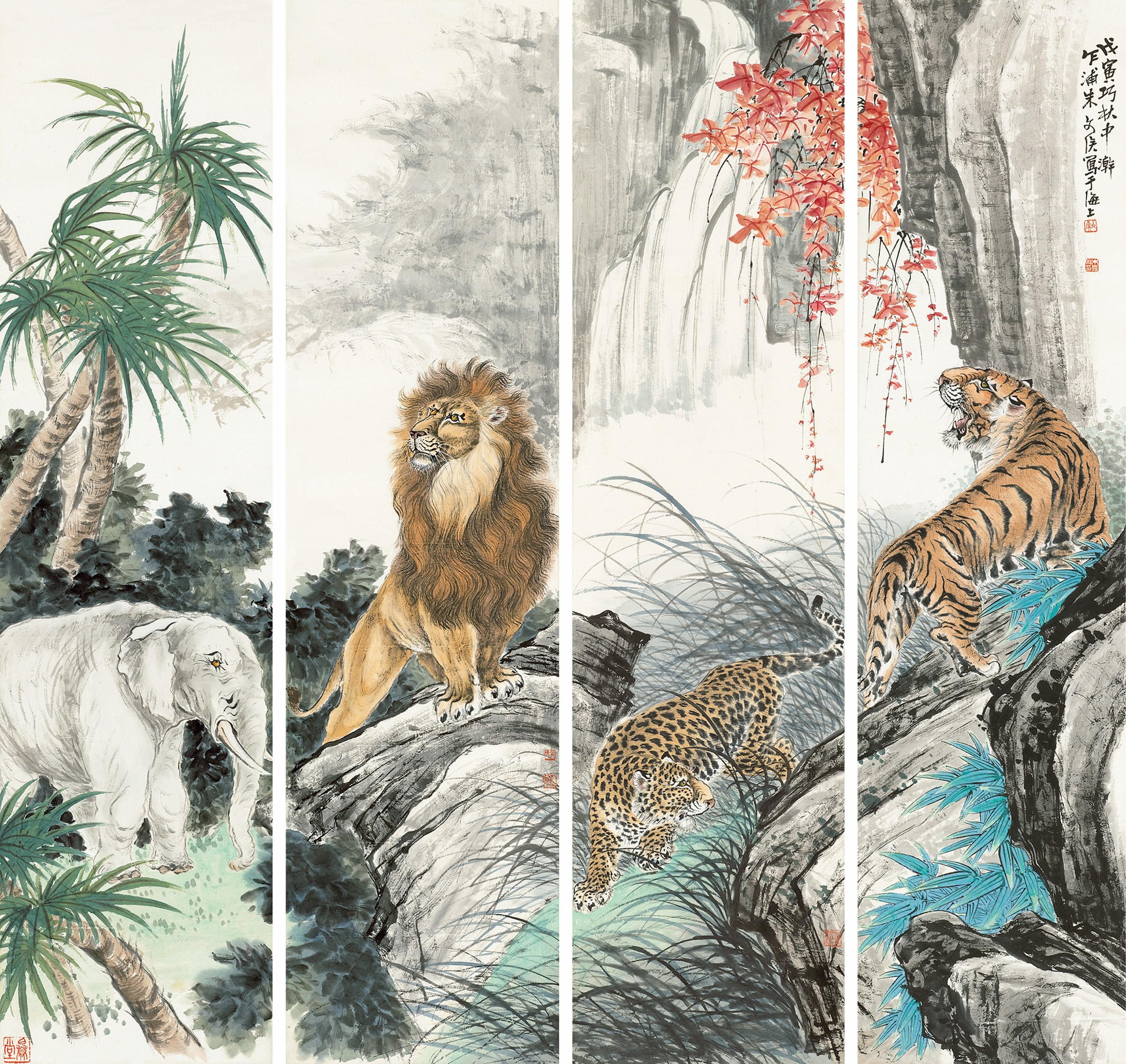 Zhu Wenhou - Tiger, Elephant, et al.