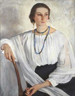 Zinaida Evgenievna Serebriakova - Portrait of Ekaterina Zelenkova, sister of the artist