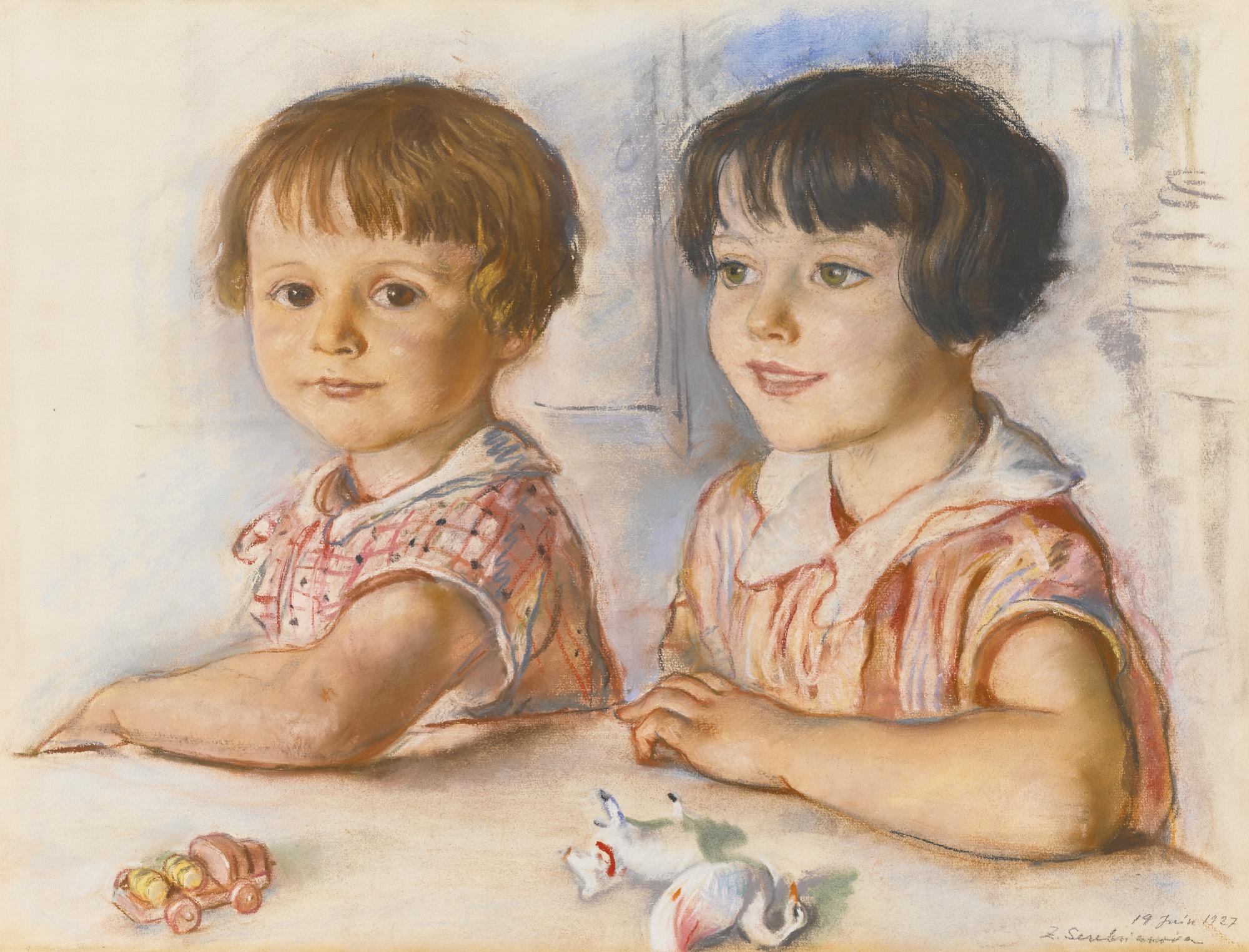Zinaida Evgenievna Serebriakova - Portrait Of Two Children