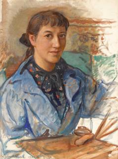 Zinaida Evgenievna Serebriakova - Self-portrait with brushes