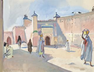 Zinaida Evgenievna Serebriakova - Street Scene In Marrakesh