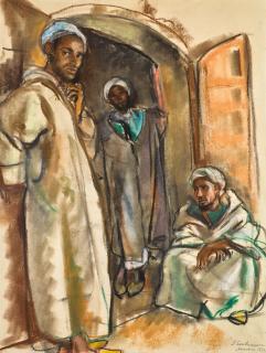 Zinaida Evgenievna Serebriakova - Three Figures In A Doorway